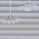 Paire de suspensions en verre poli