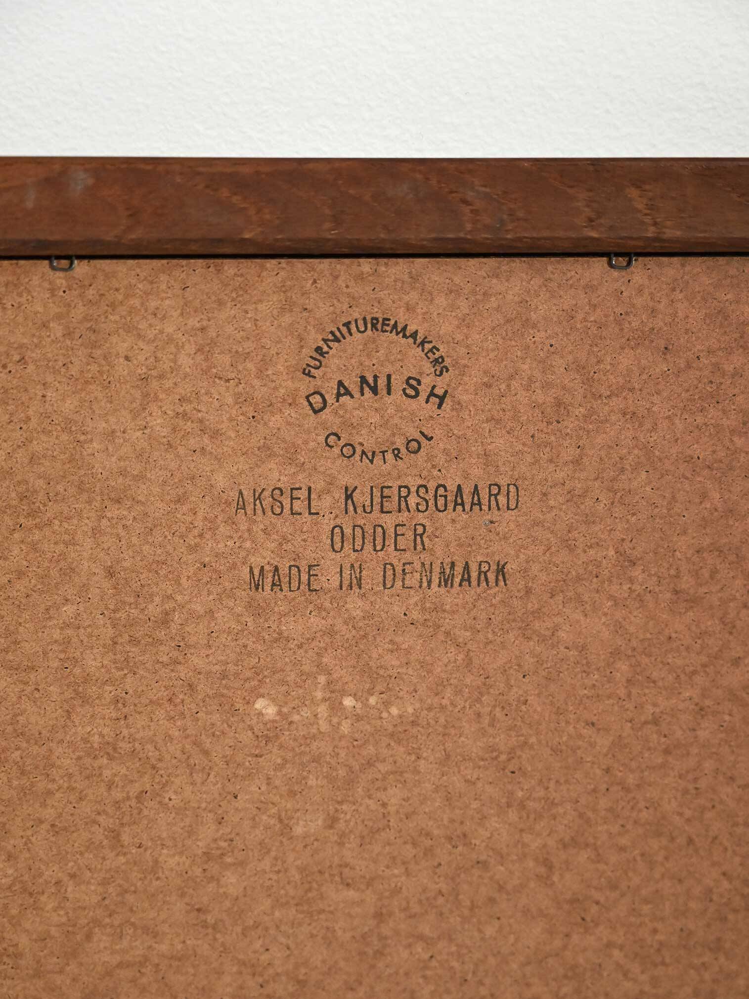 Danish rectangular teak mirror by Aksel Kjersgaard