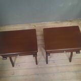 Pair of bedside tables with X-shaped base