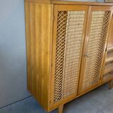 Vintage wicker high sideboard