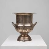 Antique Silver Plated Copper Champagne Bucket in Medicis Shape, 1890s
