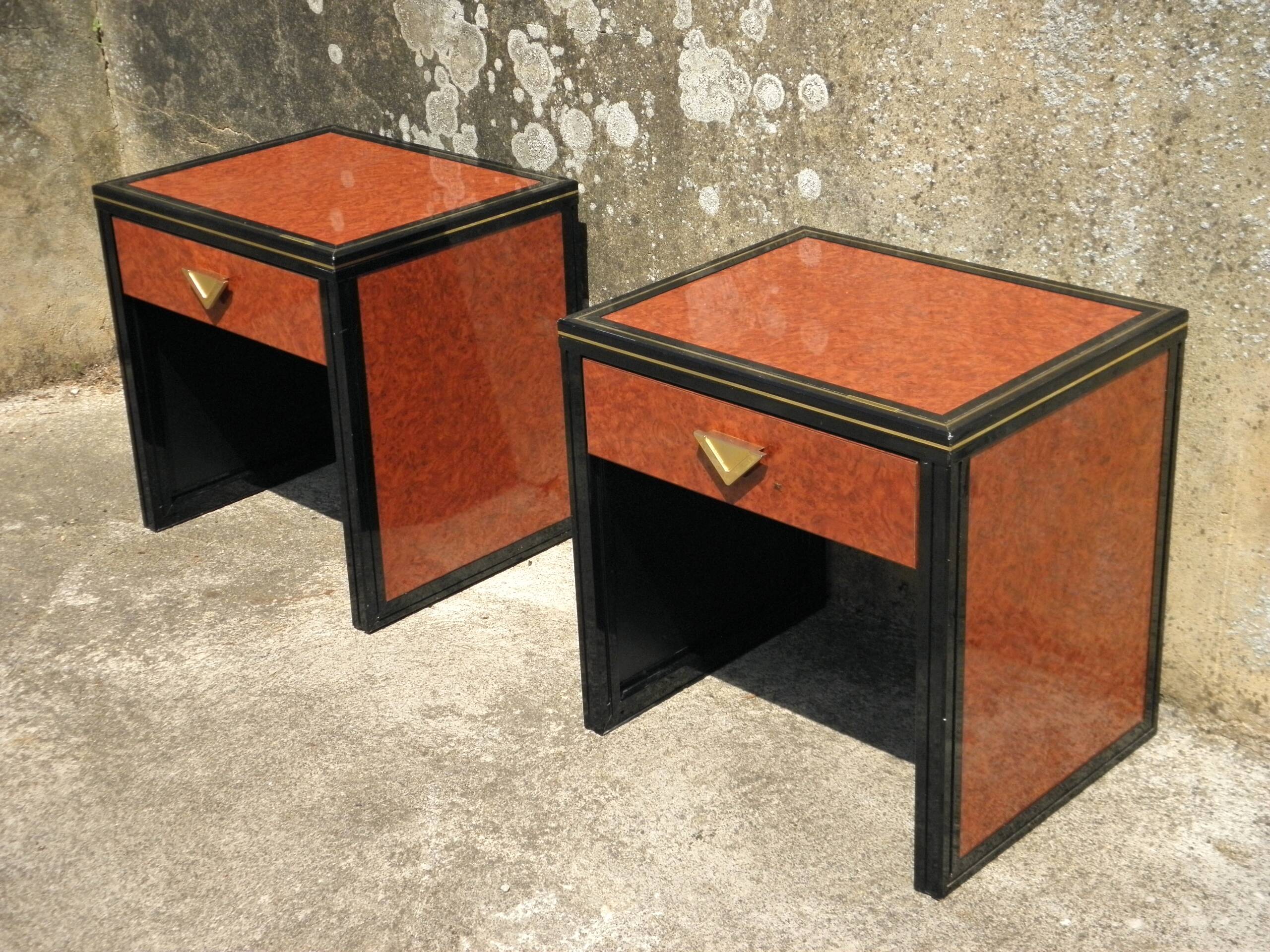 Headboard and bedside tables Pierre Vandel 1980