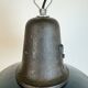 Industrial Blue Enamel Factory Lamp with Cast Iron Top, 1960s