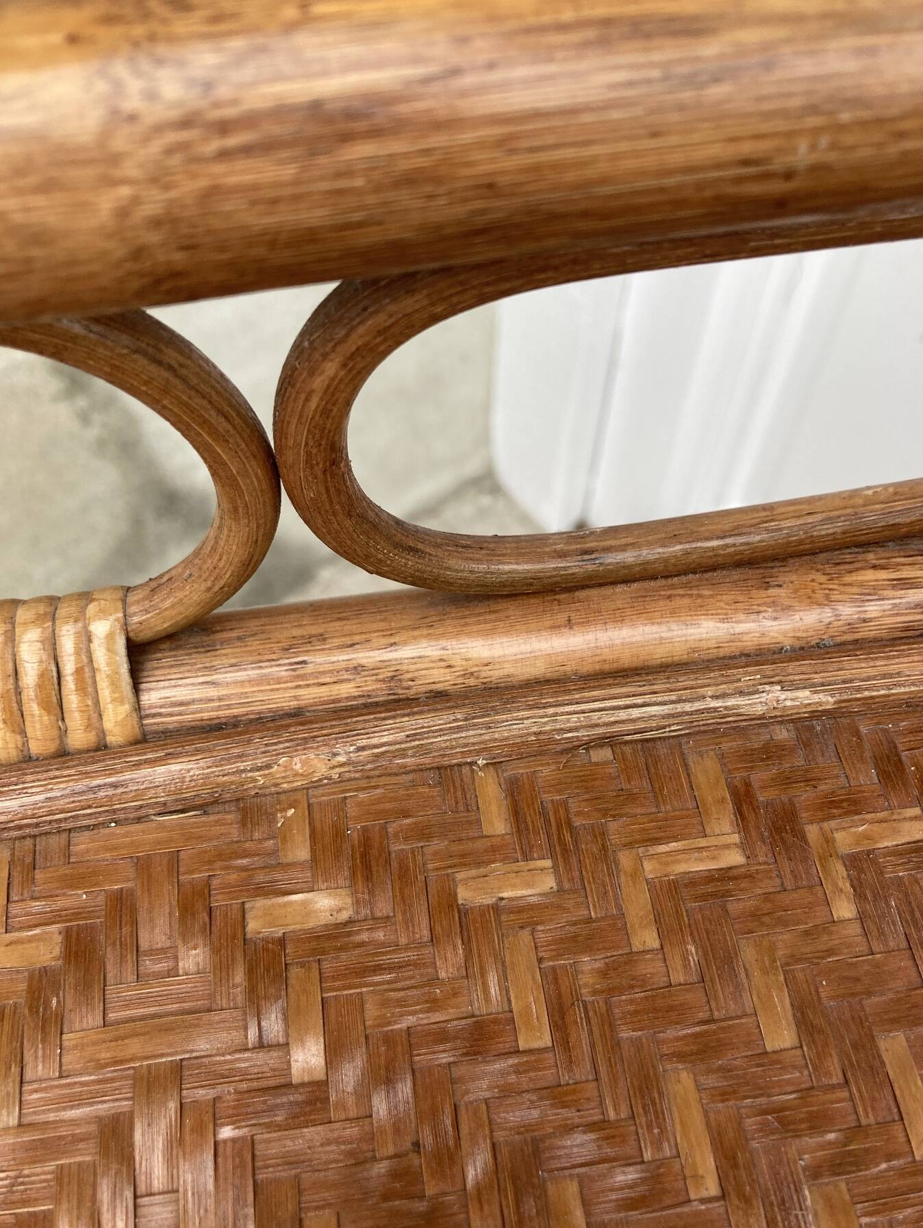 Vintage rattan chiffonier