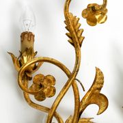 XL 1960s Italian gold-plated wall lamp with four sockets | heigh 80ccm