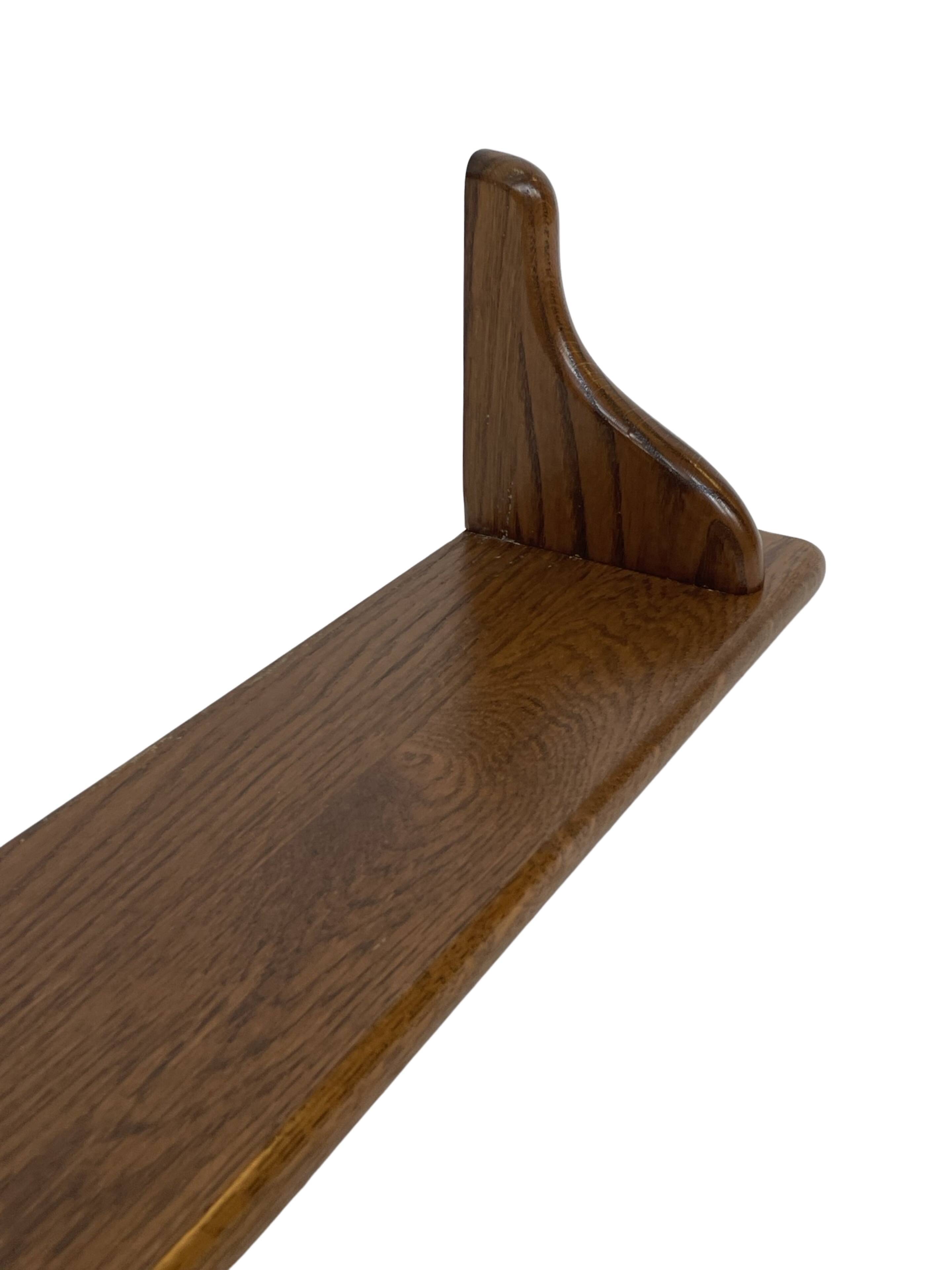 Vintage oak wall rack book shelf 1960s wood minimalist design