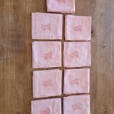 9 pink art deco towels monogrammed NC