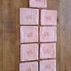 9 serviettes art déco roses monogrammées NC