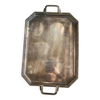 silver metal serving tray