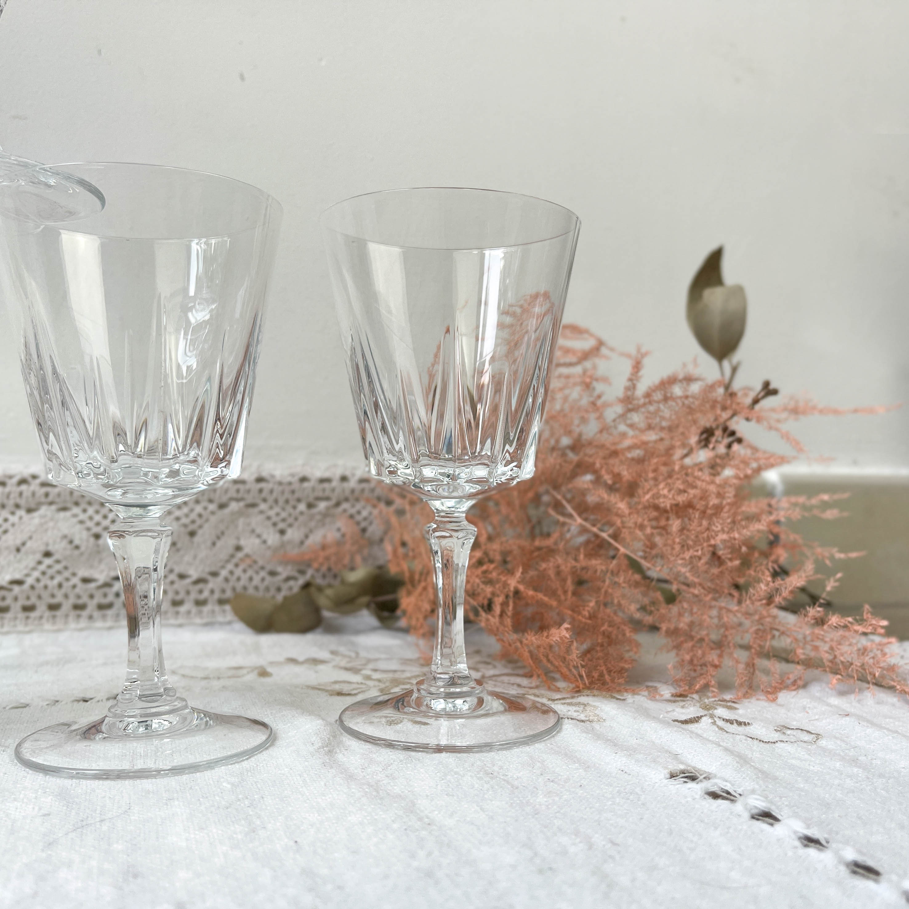 6 verres a vin ROUGE 15 cl modèle VERSAILLES cristal d'arques France lot série 