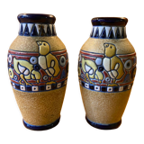 Pair of art-deco amphora vases from Czechoslovakia