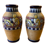 Paire de vase art-deco amphora tchécoslovaquie