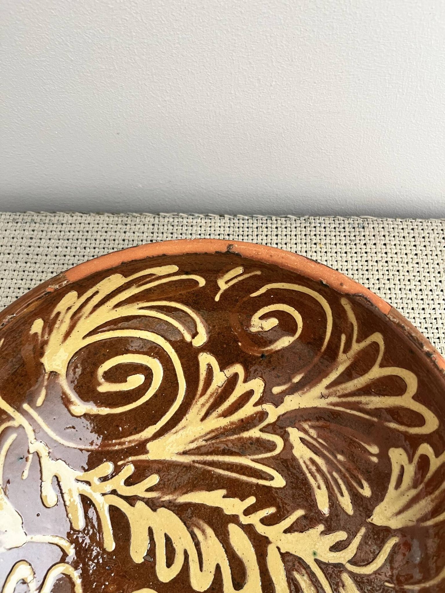 Glazed terracotta salad bowl