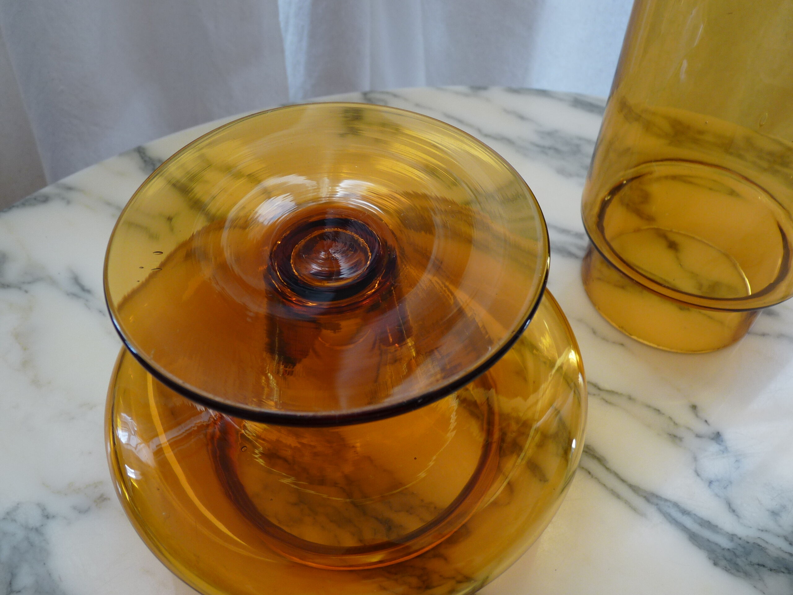 Large glass photophore blows vintage scandinavian