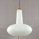 Mid-Century Italian Opaline and Brass Pendant Lamp