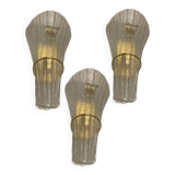 Large Venetian Murano Glass Sconces Set of 3