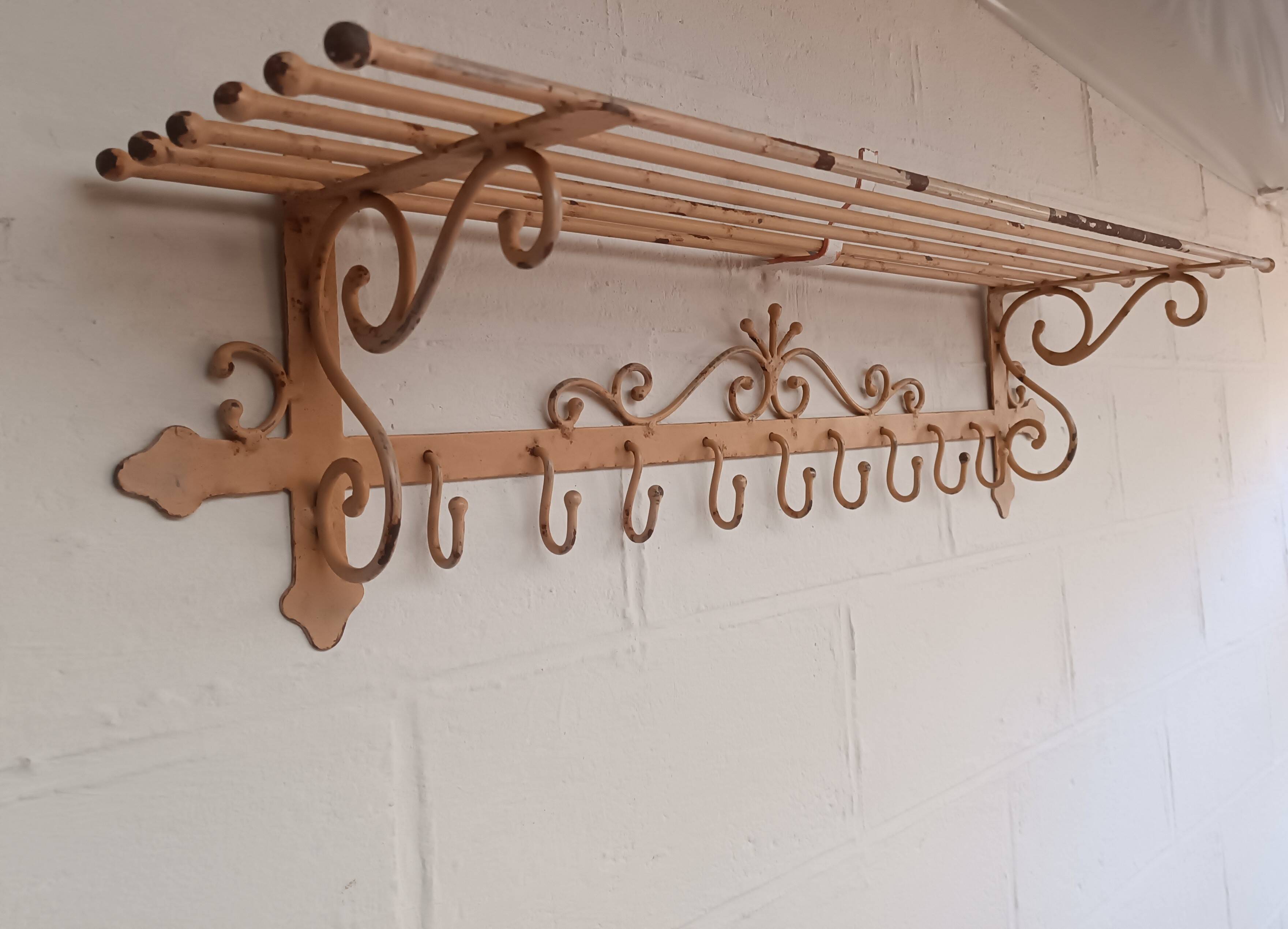 Vintage wrought iron coat rack
