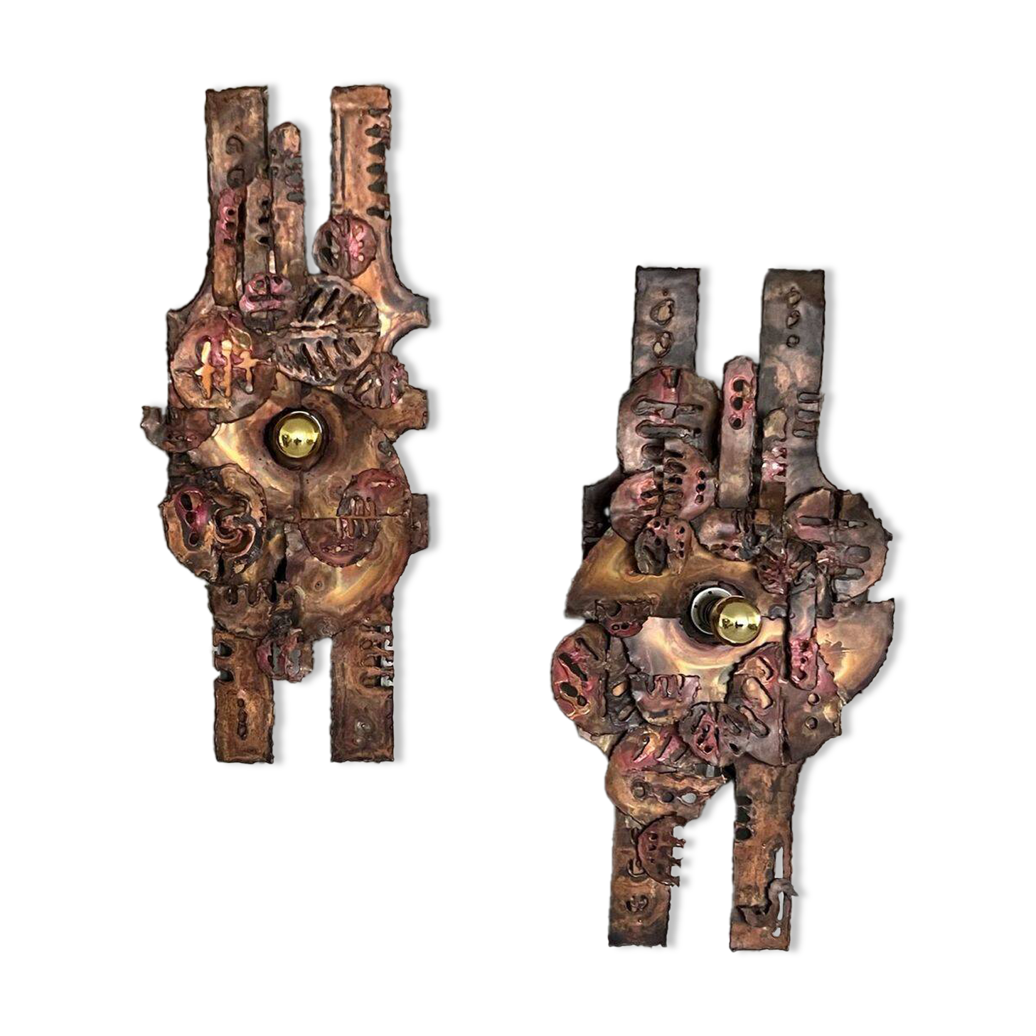 Set of raw expressive wall sconces by Francesco Pasinato