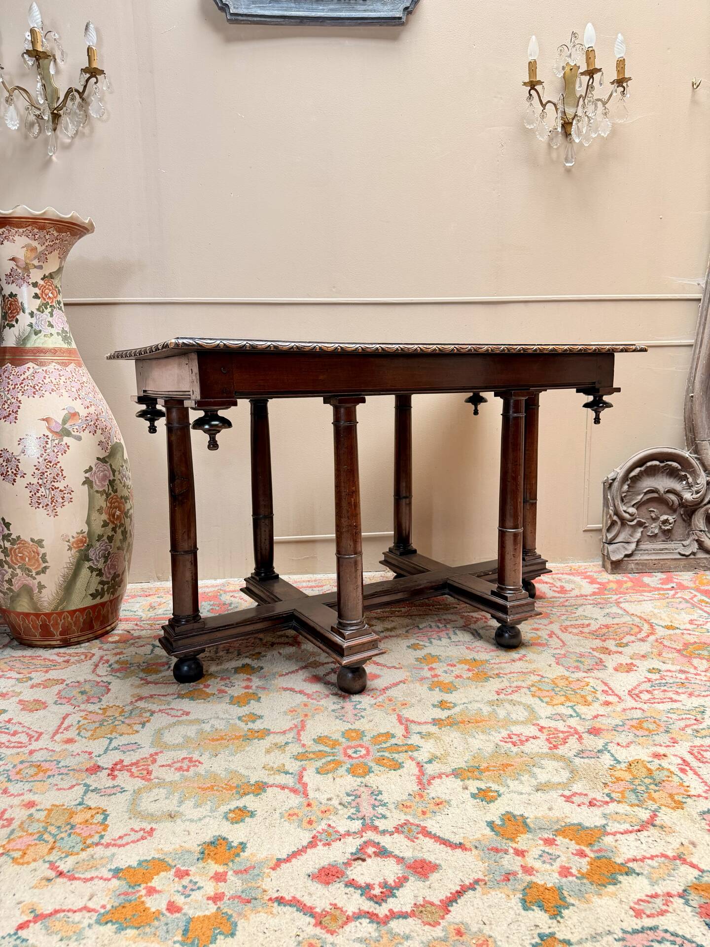 TABLE RENAISSANCE EN CROIX DE LORRAINE EN NOYER XVIII EME SIÈCLE