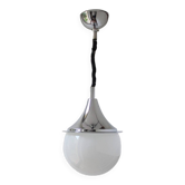 Suspension boule Space age verre et chrome
