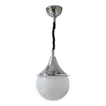 Space age glass and chrome ball suspension