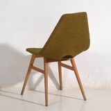 Chair in wood and ochre fabric, c.1960