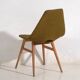 Chaise en bois et tissu ocre, c.1960