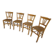 lot de 4 chaises bistrots bois clair années 60