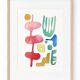 Original abstract painting – coloured organic shapes – 24 x 34 cm
