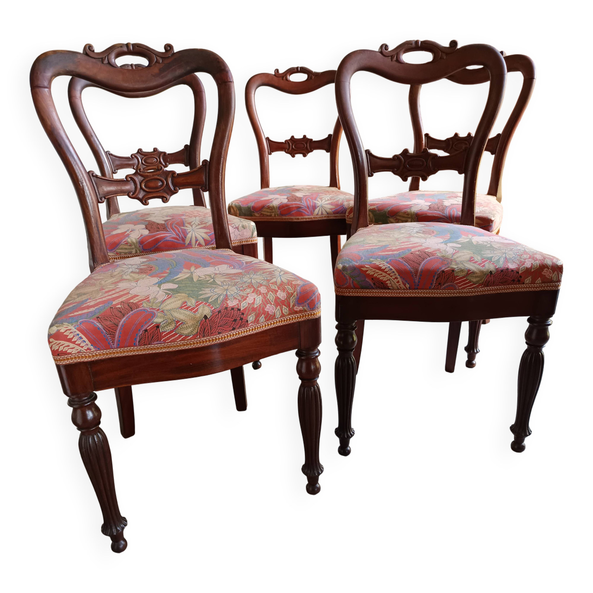 Set of 5 19th century cacahogany chairs
