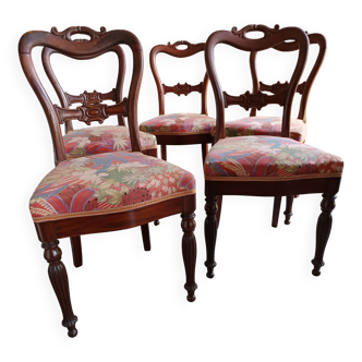Set of 5 19th century cacahogany chairs