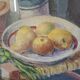 Nature Morte Élégante sur Chaise – Peinture à l'Huile avec Cadre Doré 59x69