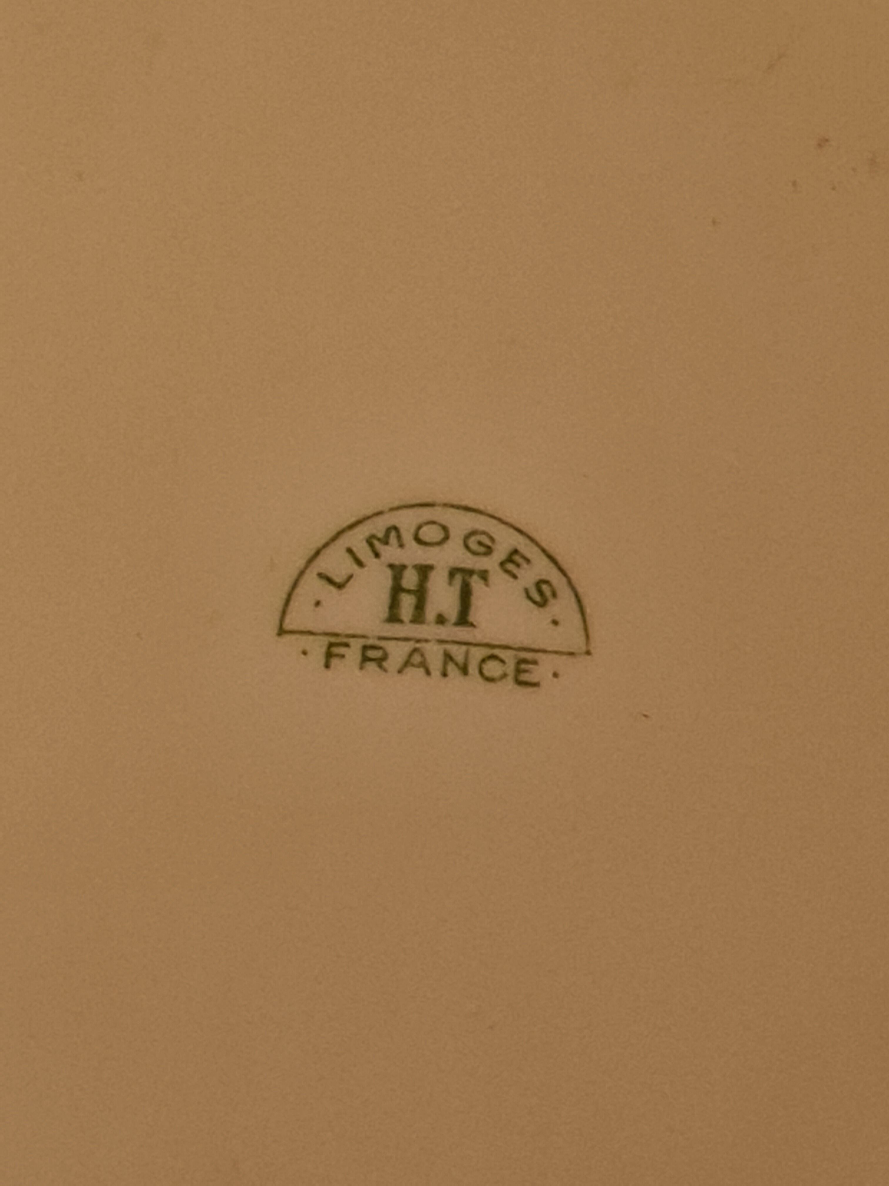 Limoges Porcelain Box H.T. floral décor