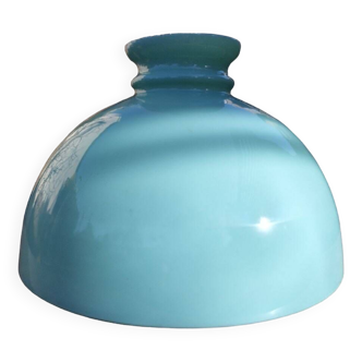 Grande Opaline de lustre XIXe vert céladon