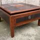 Vintage coffee table in solid wood and rattan - 1970s colonial style