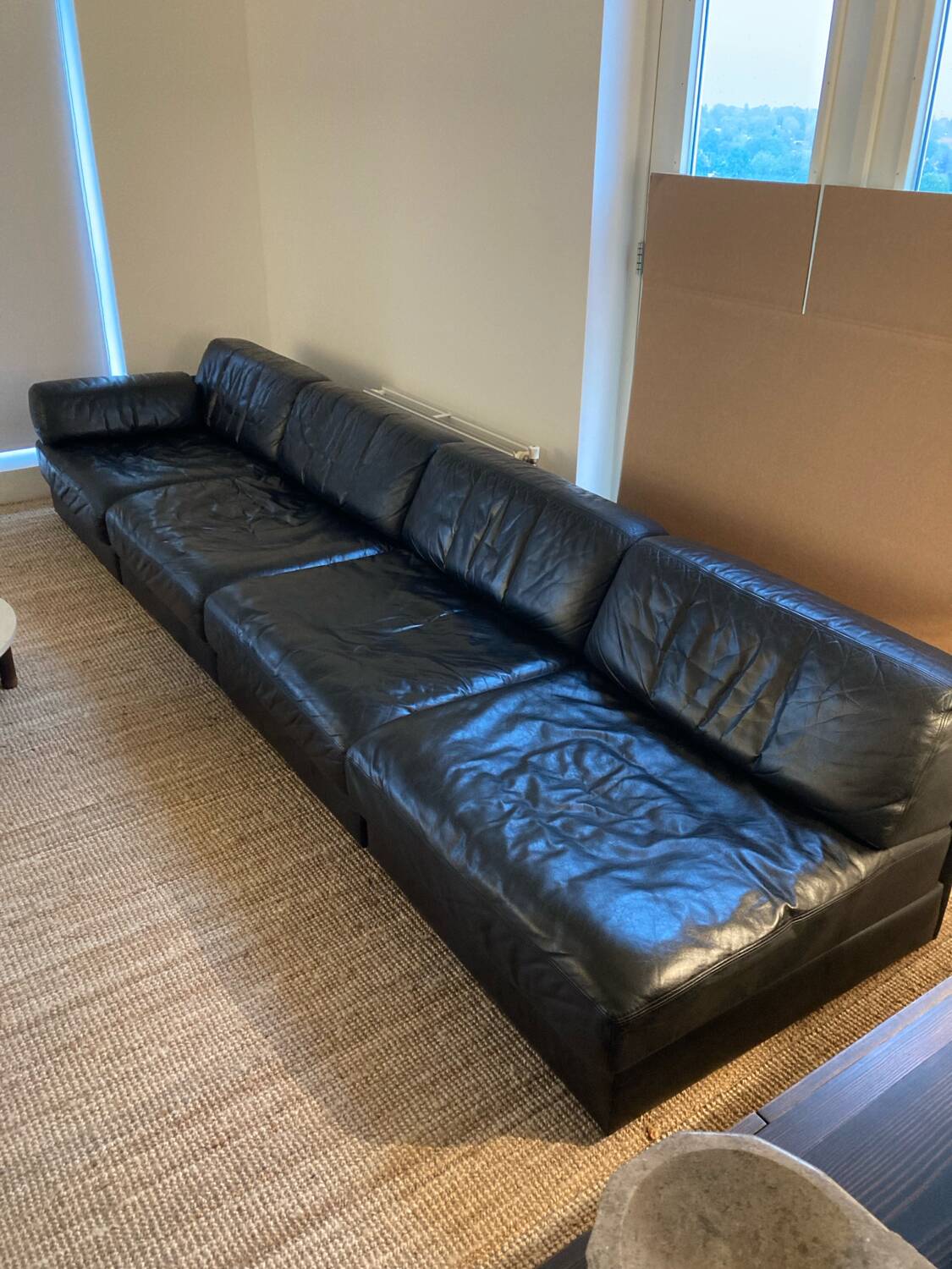 Ensemble Canapé-lit Modulable DS76 en Cuir Noir de De Sede