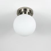 Large opaline glass globe ceiling lamp in Art Deco style.