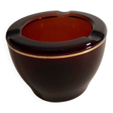 Amber glass ashtray