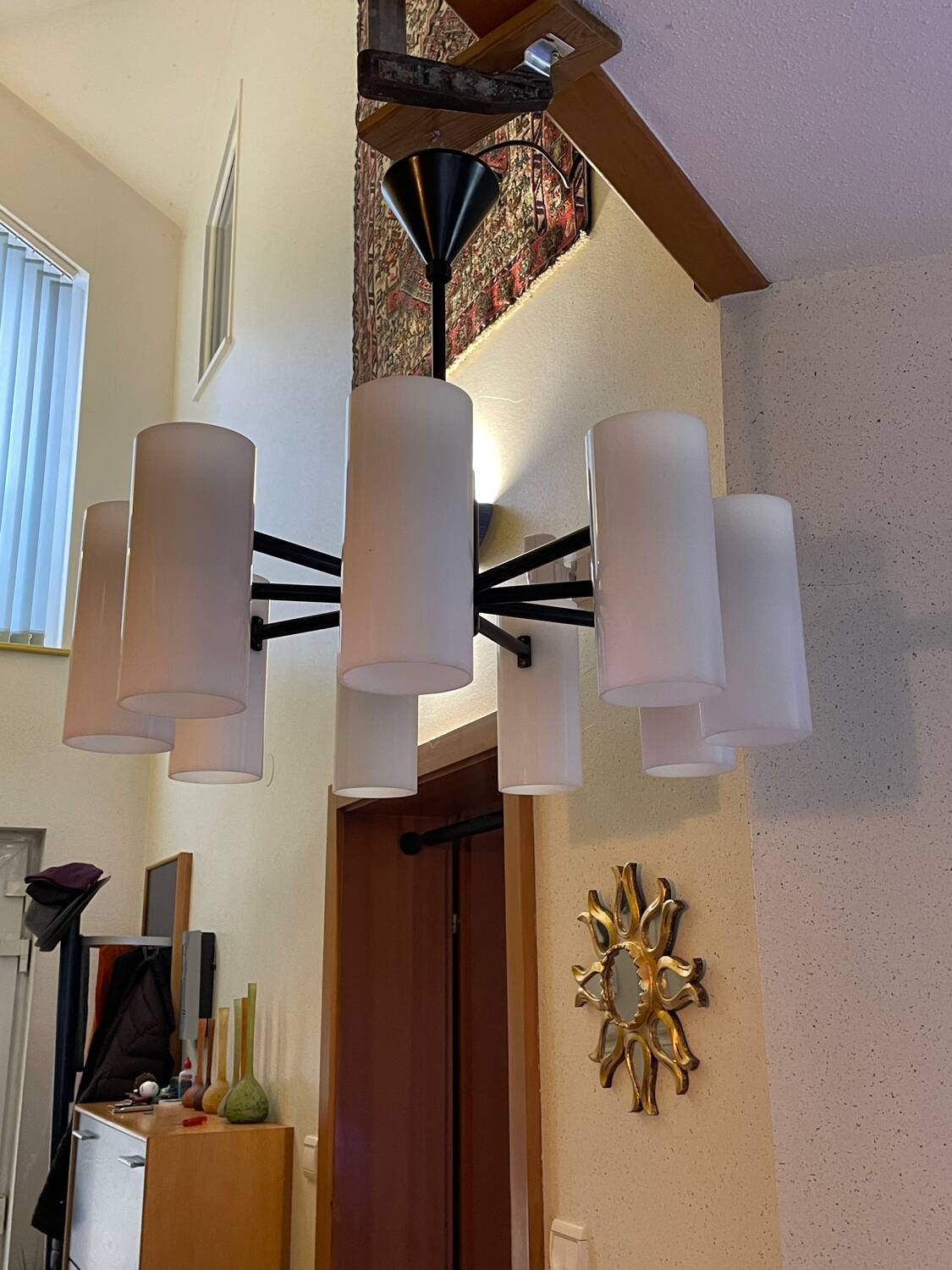 Vintage 9-light pendant light in Perspex