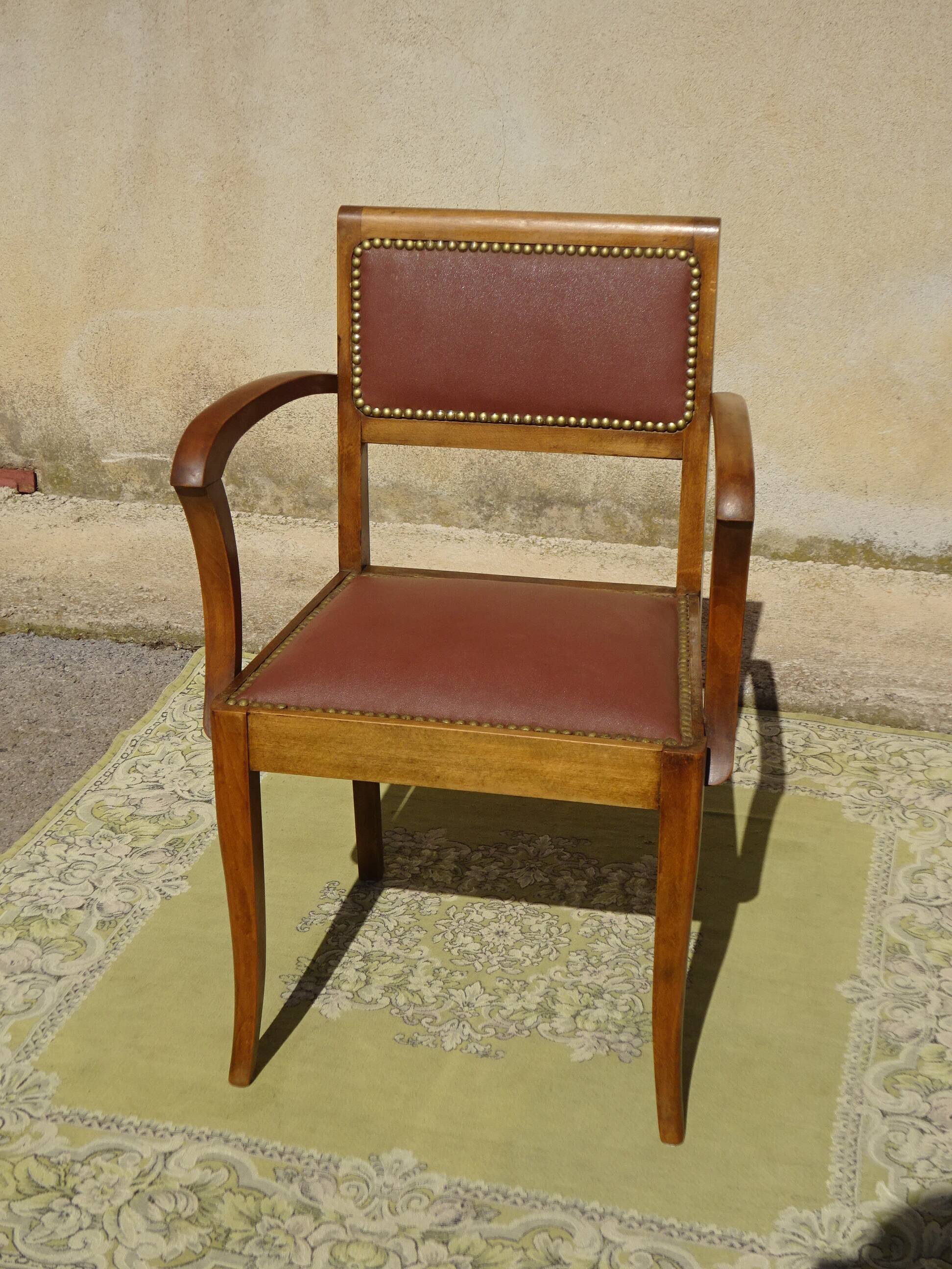 Sièges art déco assortis: 1 fauteuil bridge et 2 chaises