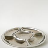 Large round compartmentalized dish in chrome-plated steel, Couzon, Design, 1970 - 35