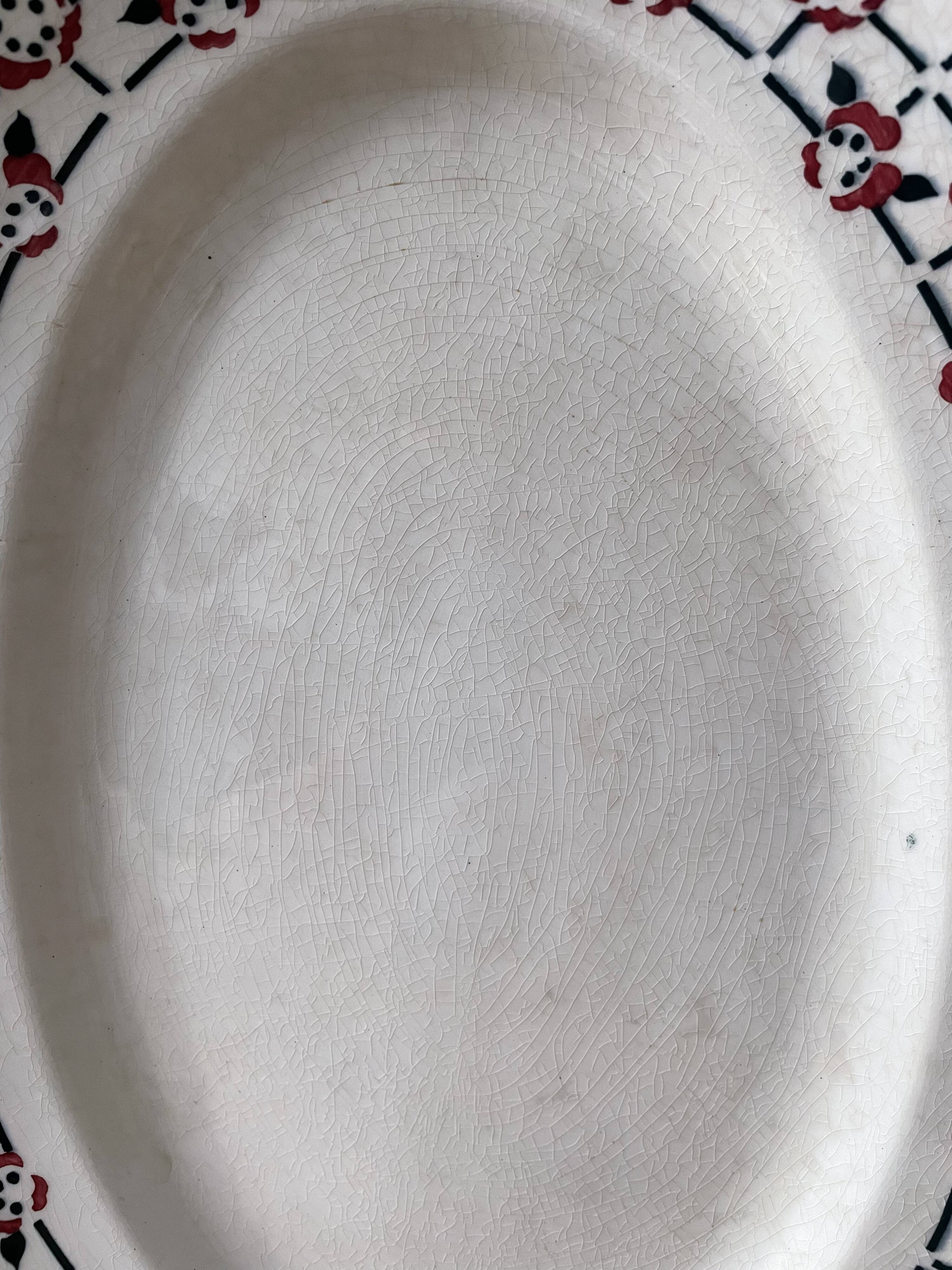 Oval dish in earthenware from St Amand Céranord France