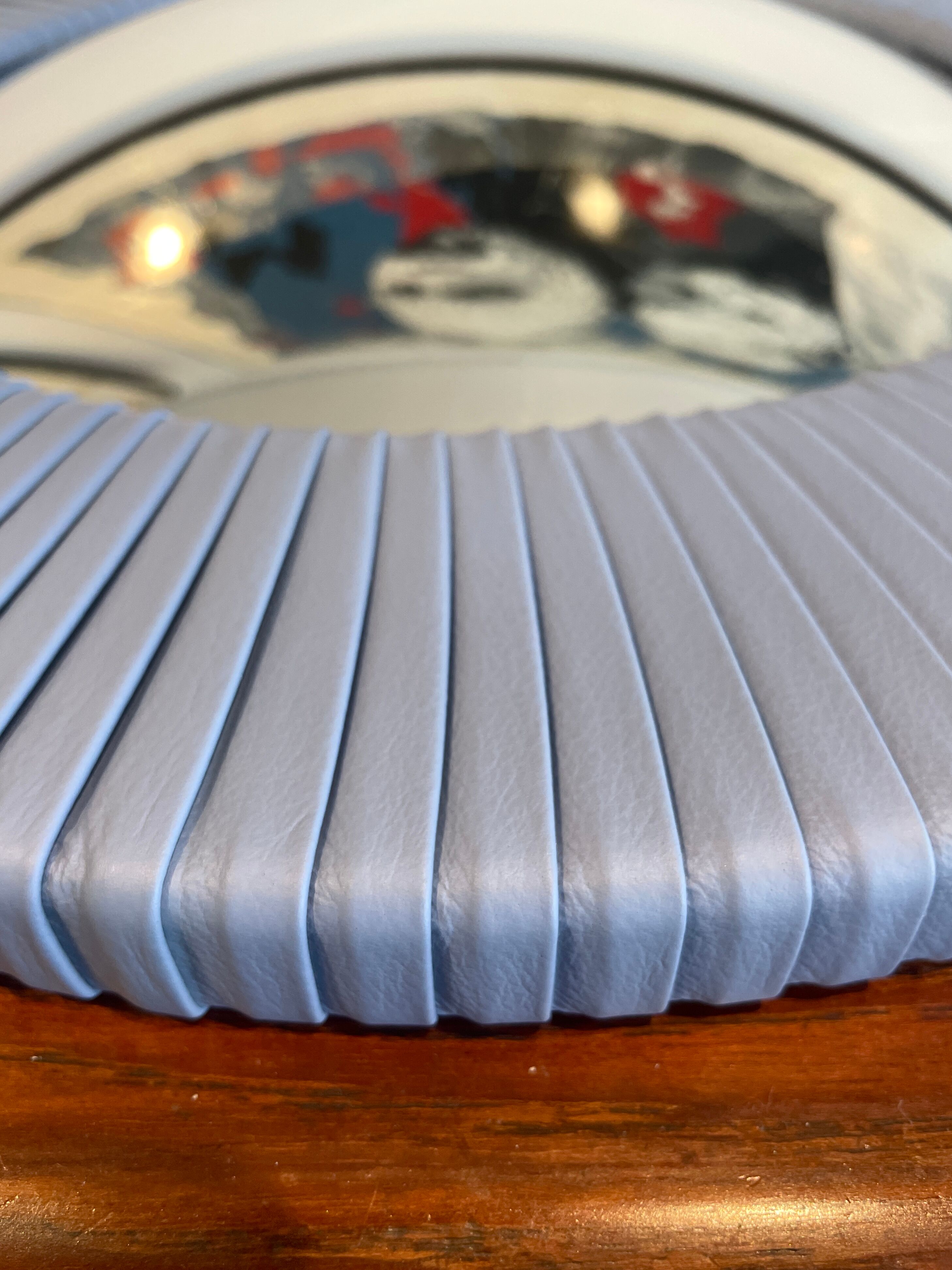 Poltrona Frau pleated leather mirror