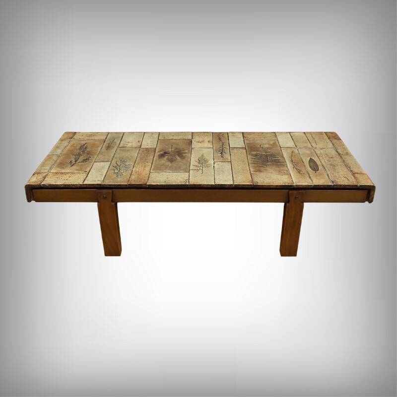 Coffee table signed R. Capron, Les Herbiers Collection, Vallauris – 1960