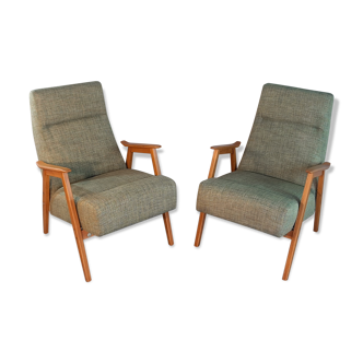 Pair of Interier Praha chairs, Czechoslovakian vintage 1960s