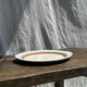 Vintage cake dish with orange and green trim D30