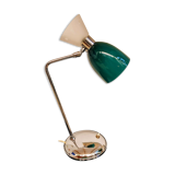 Chrome metal diabolo lamp and green globe
