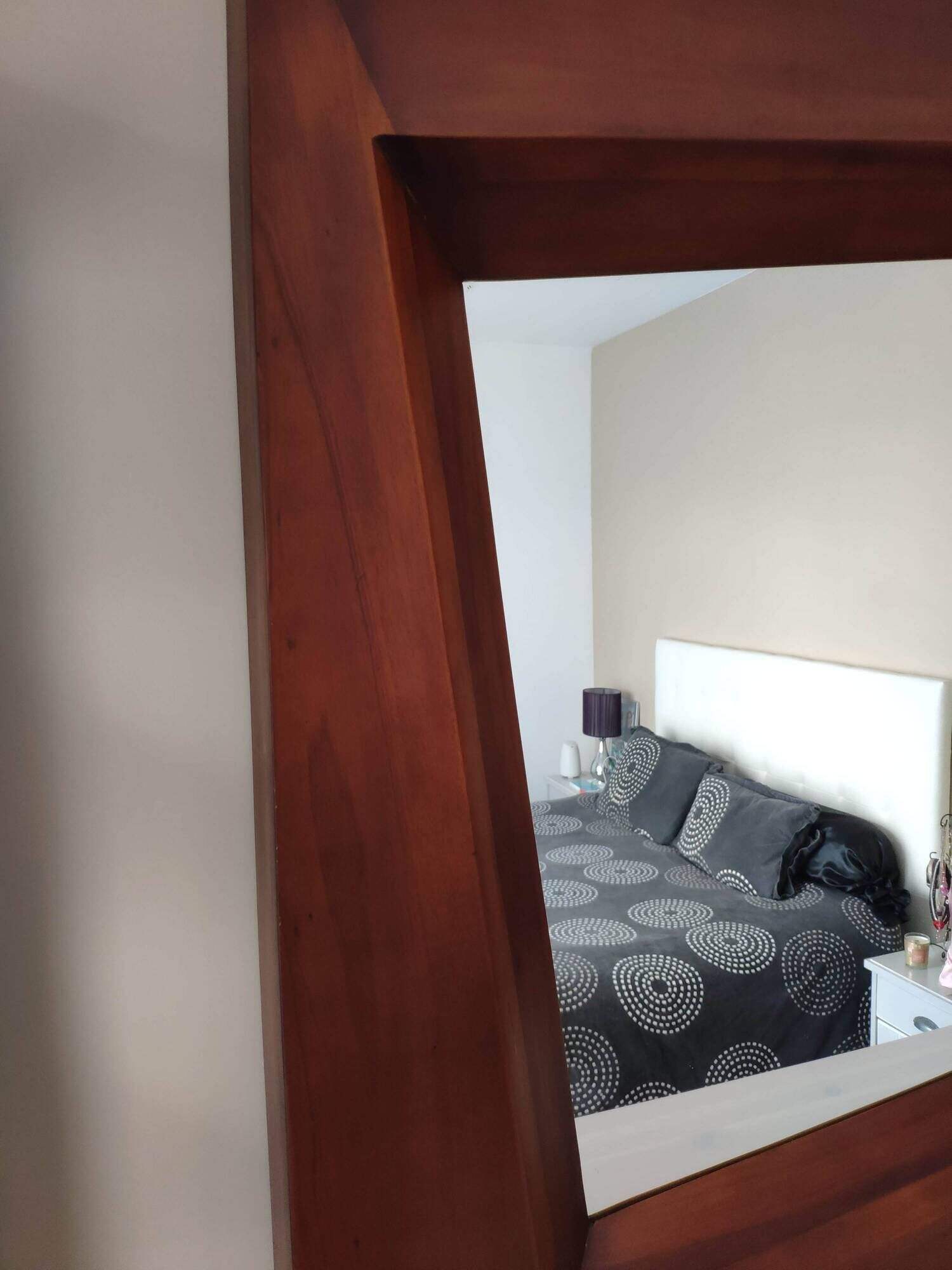 Large square mirror in exotic wood 100x100 cm - Elegant Scandinavian design