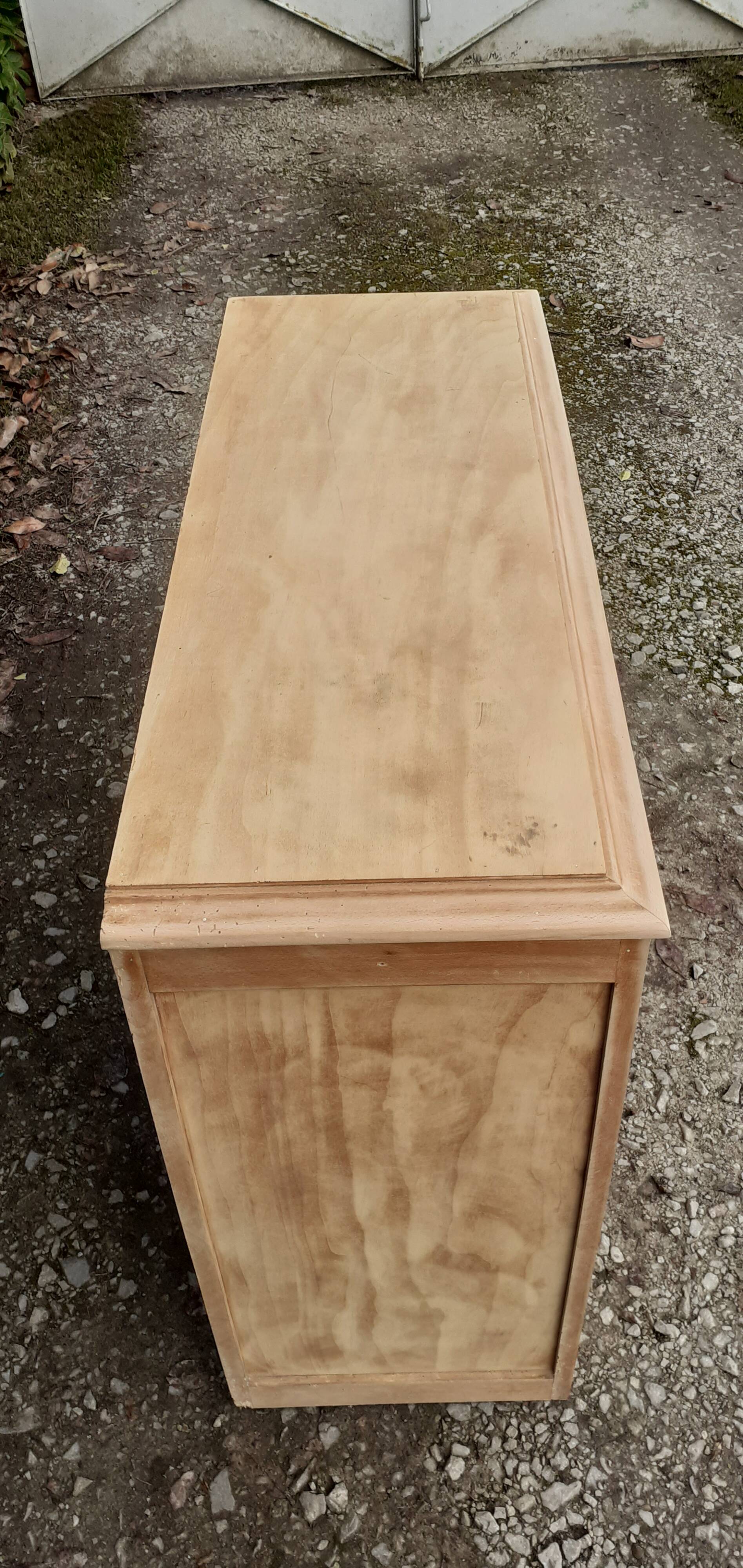 Parisian art deco sideboard 2 doors 2 drawers beech raw wood