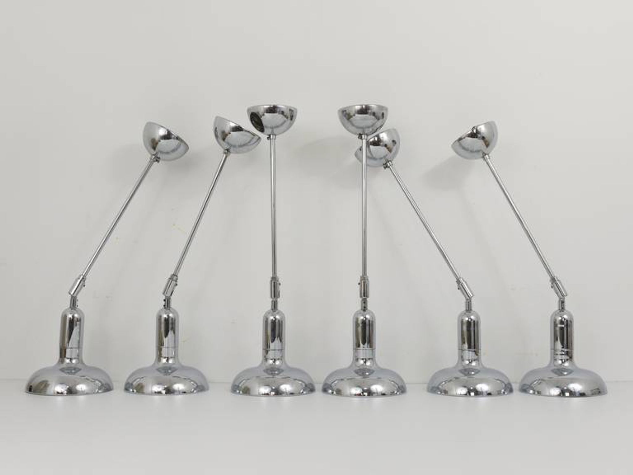 Adjustable suspended luminaire in the style of Gino Sarfatti 4, Gebr. Cosack, Germany, 1970s.